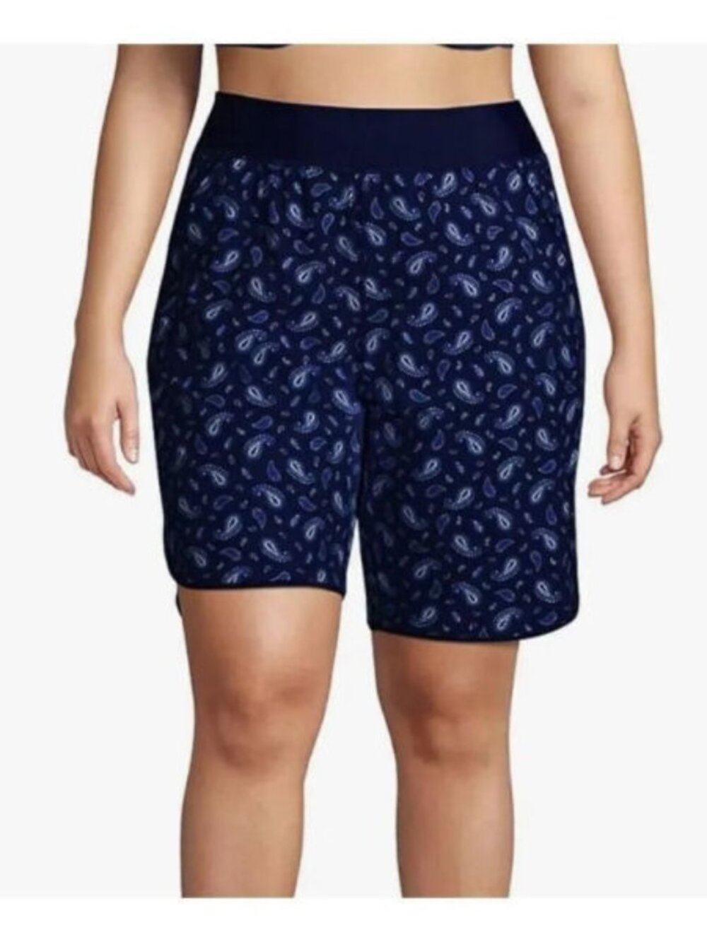 Lands' End Womens Thigh Minimizer Board Shorts Size 24W Quick Dry Pockets Modest